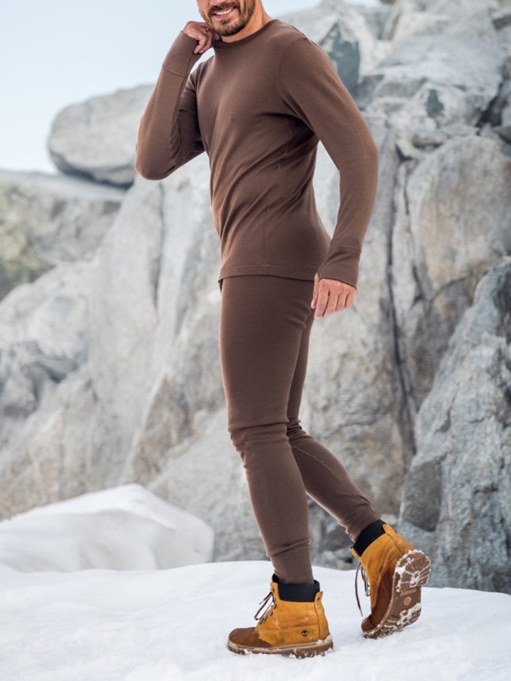 NEW Woolx Backcountry Leggings Men's XXL Brown Merino Gorpcore Long John Outdoor